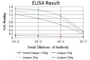 Red: Control Antigen (100 ng), Purple: Antigen (10 ng), Green: Antigen (50 ng), Blue: Antigen (100 ng),