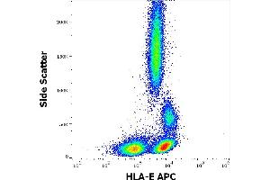 Flow cytometry surface staining pattern of human peripheral whole blood stained using anti-HLA-E (3D12) APC antibody (10 μL reagent / 100 μL of peripheral whole blood). (HLA-E anticorps  (APC))