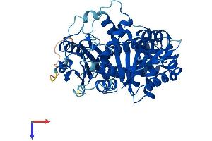 AlphaFold protein structure predicition of Mouse Recombinant Tubd1 Protein, UniprotID Q9R1K7