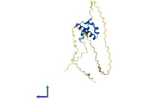 AlphaFold protein structure predicition of Human Recombinant SSX7 Protein, UniprotID Q7RTT5