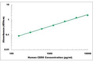 Representative Standard Curve (ICAM-3/CD50 Kit ELISA)