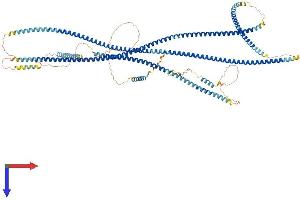 AlphaFold protein structure predicition of Human Recombinant GOLGA2 Protein, UniprotID Q08379