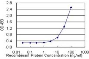 Sandwich ELISA detection sensitivity ranging from 3 ng/mL to 100 ng/mL. (TNF (Humain) Matched Antibody Pair)