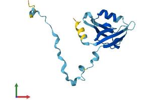 AlphaFold protein structure predicition of Mouse Recombinant Pdzd11 Protein, UniprotID Q9CZG9