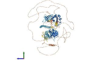 AlphaFold protein structure predicition of Mouse Recombinant Tnik Protein, UniprotID P83510