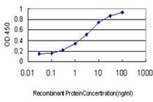Detection limit for recombinant GST tagged EVL is approximately 0.