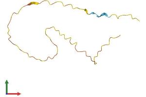 AlphaFold protein structure predicition of Human Recombinant LCE2D Protein, UniprotID Q5TA82