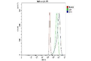 Flow Cytometry analysis of RT4 cells using anti-SYK antibody (ABIN7599608). (SYK anticorps  (AA 10-635))