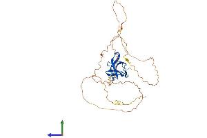 AlphaFold protein structure predicition of Mouse Recombinant Stbd1 Protein, UniprotID Q8C7E7