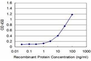 Detection limit for recombinant GST tagged EGFR is approximately 1ng/ml as a capture antibody. (EGFR anticorps  (AA 26-125))