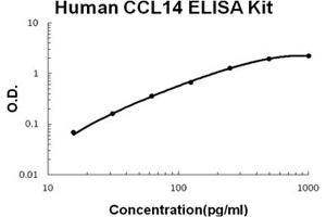 Human CCL14/HCC-1 Accusignal ELISA Kit Human CCL14/HCC-1 AccuSignal ELISA Kit standard curve. (CCL14 Kit ELISA)