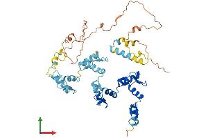 AlphaFold protein structure predicition of Human Recombinant ZNF766 Protein, UniprotID Q5HY98