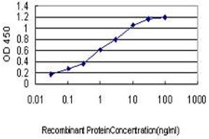Detection limit for recombinant GST tagged FBLIM1 is approximately 0. (FBLIM1 anticorps  (AA 270-373))