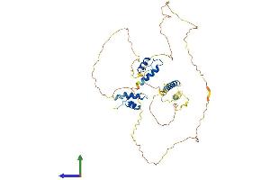 AlphaFold protein structure predicition of Mouse Recombinant Tmpo Protein, UniprotID Q61029