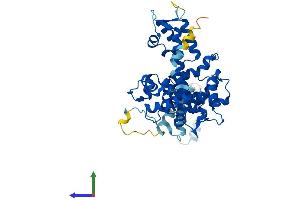 AlphaFold protein structure predicition of Mouse Recombinant Ppp2r3c Protein, UniprotID Q9JK24