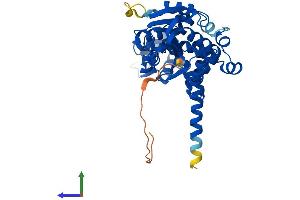 AlphaFold protein structure predicition of Mouse Recombinant Asmt Protein, UniprotID D3KU66