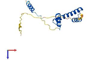 AlphaFold protein structure predicition of Human Recombinant TAF12 Protein, UniprotID Q16514