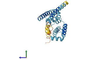 AlphaFold protein structure predicition of Human Recombinant LZIC Protein, UniprotID Q8WZA0