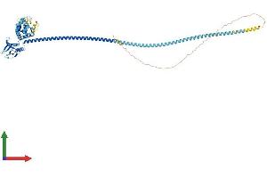 AlphaFold protein structure predicition of Mouse Recombinant Def6 Protein, UniprotID Q8C2K1