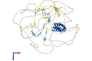AlphaFold protein structure predicition of Human Recombinant PPP1R10 Protein, UniprotID Q96QC0