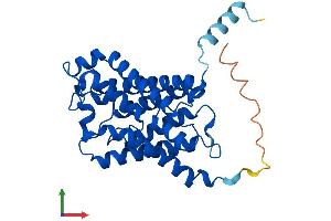AlphaFold protein structure predicition of Mouse Recombinant Aqp9 Protein, UniprotID Q9JJJ3
