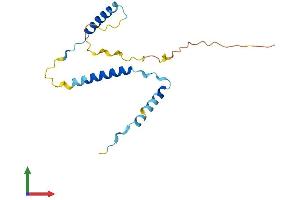 AlphaFold protein structure predicition of Mouse Recombinant Gpsm3 Protein, UniprotID Q3U1Z5