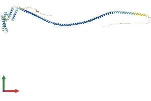 AlphaFold protein structure predicition of Mouse Recombinant Iqcd Protein, UniprotID Q9D3V1