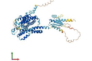 AlphaFold protein structure predicition of Mouse Recombinant Slc26a7 Protein, UniprotID Q8R2Z3