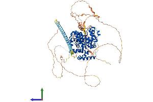 AlphaFold protein structure predicition of Human Recombinant TBC1D10B Protein, UniprotID Q4KMP7