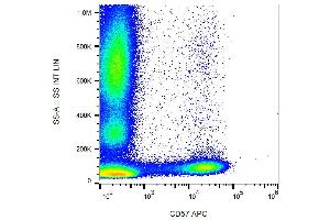 Surface staining of human peripheral blood with anti-human CD57 (TB01) APC.