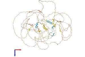 AlphaFold protein structure predicition of Mouse Recombinant Map6 Protein, UniprotID Q7TSJ2