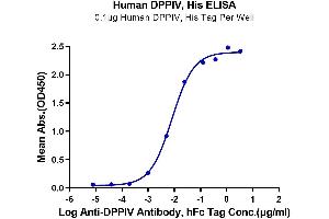 Immobilized Human DPPIV at 1 μg/mL (100 μL/well) on the plate. (DPP4 Protein (AA 29-766) (His tag))