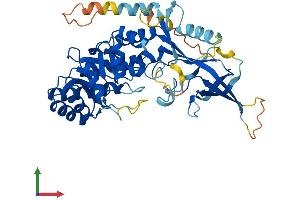 AlphaFold protein structure predicition of Human Recombinant AZIN2 Protein, UniprotID Q96A70