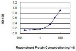 Detection limit for recombinant GST tagged STK33 is 1 ng/ml as a capture antibody.