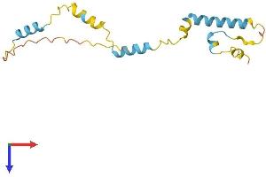 AlphaFold protein structure predicition of Mouse Recombinant Dppa3 Protein, UniprotID Q8QZY3