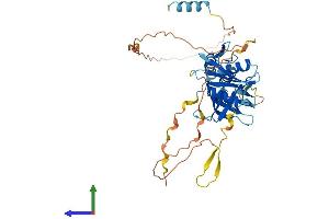 AlphaFold protein structure predicition of Human Recombinant STAP2 Protein, UniprotID Q9UGK3