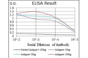 Black line: Control Antigen (100 ng), Purple line: Antigen(10 ng), Blue line: Antigen (50 ng), Red line: Antigen (100 ng),