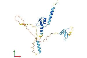 AlphaFold protein structure predicition of Mouse Recombinant Scnm1 Protein, UniprotID Q8K136