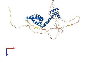 AlphaFold protein structure predicition of Mouse Recombinant Pou5f2 Protein, UniprotID Q9DAC9