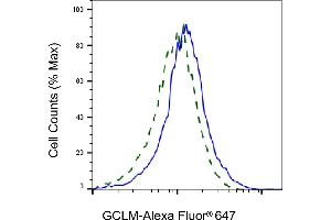 Validation of GCLM knockdown using flow cytometry. (Recombinant GCLM anticorps)