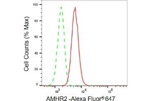 Flow cytometric analysis of AMHR2 expression in H9c2 cells using AMHR2 antibody (ABIN7797628), 1:2,000).