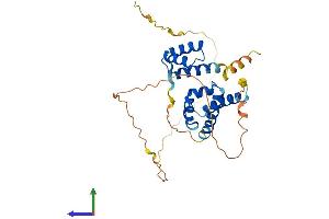 AlphaFold protein structure predicition of Human Recombinant POU1F1 Protein, UniprotID P28069