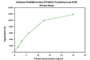 Bioactivity measured with Activity Assay (PDGFRB Protein (Myc-DYKDDDDK Tag))