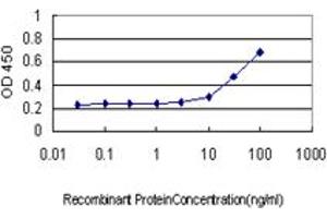 Detection limit for recombinant GST tagged PSCD3 is approximately 3ng/ml as a capture antibody. (Cytohesin 3 anticorps  (AA 1-180))