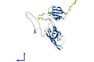 AlphaFold protein structure predicition of Human Recombinant PARD6A Protein, UniprotID Q9NPB6