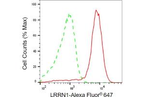 Flow cytometric analysis of LRRN1 expression in HAP-1 cells using LRRN1 antibody (ABIN7799252), 1:2,000). (LRRN1 anticorps)