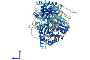 AlphaFold protein structure predicition of Mouse Recombinant Parp9 Protein, UniprotID Q8CAS9