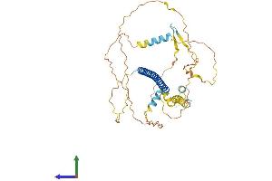 AlphaFold protein structure predicition of Mouse Recombinant Atf7 Protein, UniprotID Q8R0S1