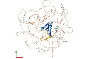 AlphaFold protein structure predicition of Human Recombinant EMSY Protein, UniprotID Q7Z589