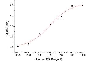 Chorionic Somatomammotropin Hormone 1 (Placental Lactogen) (CSH1) (AA 27-217) (Active) protein (His tag)